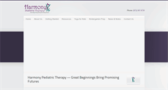 Desktop Screenshot of harmonypediatrictherapy.com