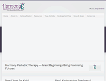 Tablet Screenshot of harmonypediatrictherapy.com